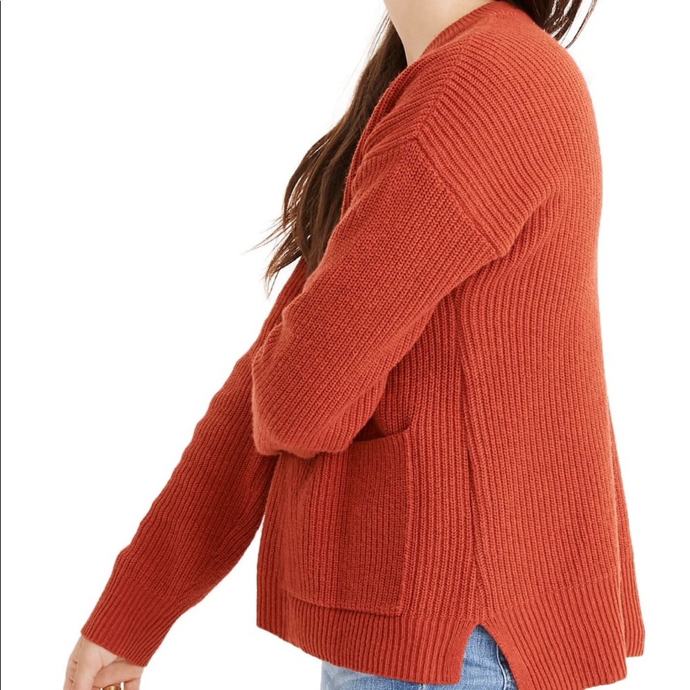 Madewell Patch Pocket Pullover in Bright Ember (L)